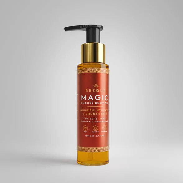 Besque Original Magic Body Oil - Hydrating Body Oils for Women - 3.4 FL OZ | Skin Care Body Oils for Women That Plump, Tighten & Firm Skin With Natural Ingredients, Made in UK